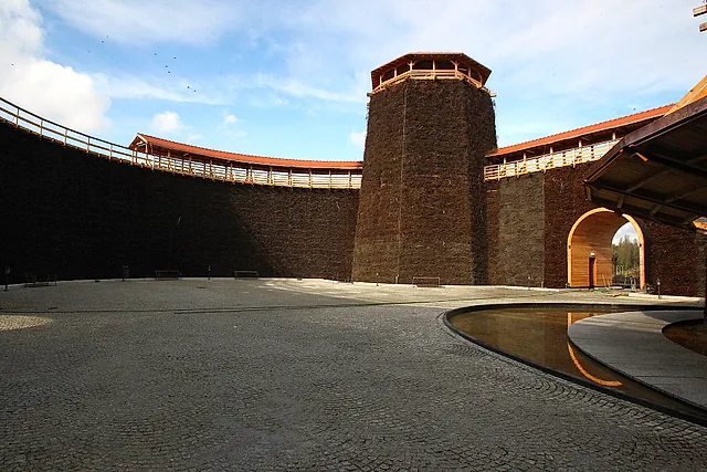 The brine graduation tower in the park next to the mine, a surface walk after the tour